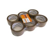 kippen 9004A2 Lot de 6 rouleaux de ruban adhésif pour emballage. Couleur Havane. Dimensions : 66 m x 50 mm.