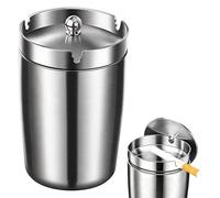 kiptyg Inox Cendrier Voiture, Cendrier Exterieur Anti Odeur, avec Couvercle, Etanche au Vent, pour Balcon, Jardin, Salon, Bureau, Auto