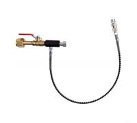 KiraKira Adaptateur de gaz pour tube à ressort complet de 61 cm avec filetage M11, CGA320 W21.8 pour raccord rapide, pour tuyau haute pression en acier inoxydable avec vanne marche/arrêt (C)
