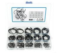 KiraKira Assortiment de 300 clips en C en acier à ressort carbone | 300 pièces au total, 14 tailles métriques de 7 à 30 mm, acier à ressort au carbone, finition noire, usage interne uniquement