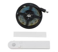 KiraKira Bande lumineuse LED flexible avec détecteur de mouvement PIR, minuterie réglable de 15 secondes à 5 min, veilleuse à économie d'énergie sous le comptoir, facile (lumière blanche, 2 m)
