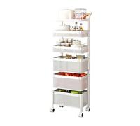 KiraKira Chariot à roulettes fin à 3 niveaux avec roues verrouillables, étagère étroite en métal pour espaces restreints, organisateur de cuisine et de salle de bain