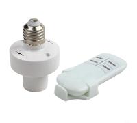 KiraKira Interrupteur à distance E27 E26 avec culot à vis, adaptateur de prise RF sans fil avec fonction minuterie, signal de 50 m à travers l'ampoule murale