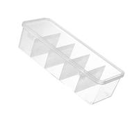 KiraKira Lot de 3 boîtes de rangement en plastique transparent avec compartiments pour appareils électroniques et papeterie, 27 x 7 x 7 cm