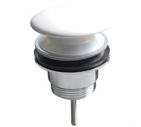 KiraKira Siphon d'évier de salle de bain blanc type push-release, noyau en laiton et bouchon de lavabo PP avec joint étanche en silicone, contrôle facile du débit