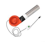 KiraKira Ventilateur centrifuge électrique rechargeable pour la cuisine en plein air Camping Allume-feu avec tuyau en métal et câble USB Orange 12 x 3,2 cm (C)