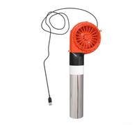 KiraKira Ventilateur centrifuge électrique rechargeable pour la cuisine en plein air Camping Allume-feu avec tuyau en métal et câble USB Orange 12 x 3,2 cm (B)