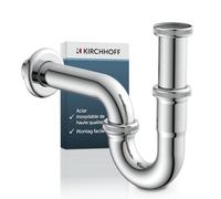 KIRCHHOFF 98801110 Siphon tubulaire Siphon, évacuation, garniture de vidage pour lavabo et plan de lavabo, siphon, tuyau d'évacuation, 1 pièce