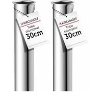 Kirchhoff 98848318 Chrome Plongeur 30cm rallonge 300mm Bouteille et Siphon, 1 1/4 Pouce, Tube supplémentaire Extra Long lavabo, écoulement en INOX (Lot de 2)
