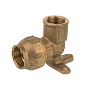Kirchhoff Disque Mural Laiton - Raccord Plomberie Coudé PEHD 20mm | Raccord laiton tuyau 20mm, filetage 1/2ig, fixation sans soudure ni collage, adapté eau potable, coude PEHD universel