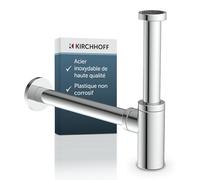 Kirchhoff Siphon design, siphon de lavabo de salle de bain en plastique non corrosif, siphon pour lavabo et lavabo, siphon anti-odeurs avec ouverture de nettoyage, siphon de bouteille, 98803818