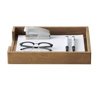 KIRIGEN Corbeille à courrier en bois, porte-lettres A4, brun | 1 compartiment A4, 27 × 35 × 5,5 cm, paulownia massif fait main, livré monté, assemblage tenon-mortaise, huile végétale.