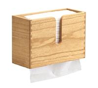 KIRIGEN Distributeur d’Essuie-Mains, Porte-Serviettes en Bois, Naturel | Plis C, Z et multifold, fixation murale, intérieur 27,5 × 10 cm, livré monté, assemblages à tenon et mortaise, huile végétale