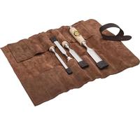 Kirschen - Jeu de ciseaux à bois - Lot de 4 (10/16/20/26 mm) - Lames en acier - Étui en cuir