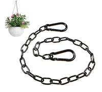 KIRVOS Chaîne de Suspension Noire 60cm pour Pot de Fleurs, Fil 1,5mm Résistant à la Rouille avec Mousqueton, Suspension de Rechange Réglable pour Jardinière, Panier, Lanterne et Décoration de Jardin