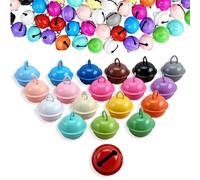 KIRZAX Lot de 50 Cloches en métal colorées avec œillet,22mm Petites Clochette Grelot, Multicolore Grelots en Métal Clochette, pour Artisanat, Bijoux, décoration de Festival(Style 1)
