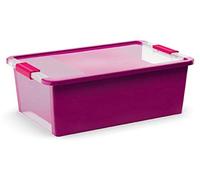 KIS Boîte de Rangement Bi Box M 26L - Rangement multifonction - Poignées ergonomique - Pour ranger toutes les pièces de la maison et de l'espace travail - 55x35x19 cm - Bicolor Transparent - Violet