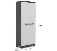 KIS LINEAR UTILITAIRE Armoire de rangement 39x68x173cm gris/noir