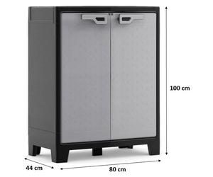 KIS TITAN BASSE Armoire de rangement 80x44x100cm gris/noir