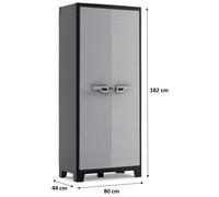 KIS TITAN MULTISPACE Armoire de rangement 80x44x182cm gris/noir