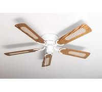 Ventilateur de plafond Pepeo Kisa Deluxe Blanc 105 cm pales Chêne / Noyer