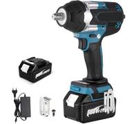 KISABAER 1800N.M hocs Sans Fil,1/2 Pouce Boulonneuse a Choc hocs Multifonction avec Lumière LED, 7200 tr/min, 5 vitesses, pour voiture et maison