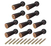 Kisangel 10 Pièces Crochet Mural en Bois Massif Naturel de 50 Mm Vis M4, Support Suspendu pour Vêtements et Paquet, Installation Rapide Diy, pour Chambre ou Dressing