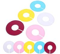 Kisangel 10 pièces Séparateurs Ronds Plastique pour Cintres Anneaux pour Vêtements Accessoires Durables pour Organisation et Bricolage Assorties Jaune Bleu Rose Blanc