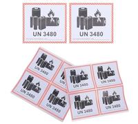 Kisangel 100 Feuilles Étiquettes Autocollantes de Sécurité pour Batterie au Lithium, Avertissement Incendie, Adhésif Cuivre Plaqué, pour Expédition et Transport Sûr des Batteries