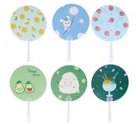 Kisangel 24 Pièces Éventail à Main Rond Mini, Motif Cartoon, Plastique | Petit Format Facile à Emporter, sans Alimentation Électrique, pour Sorties Estivales, Style Adorable Style Aléatoire