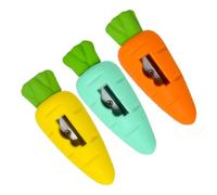 Kisangel 3 Pièces Taille-crayon Manuel de Carotte Gomme Intégrée, Design Créatif en Plastique et Tpe, Salle de placement