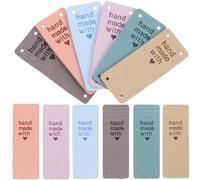 Kisangel 30 Pièces Étiquettes de Vêtement Faites Main en Tissu Synthétique Rectangle, Accessoires de Couture pour Paquet et Jouets, pour Personnaliser Vos Créations DIY