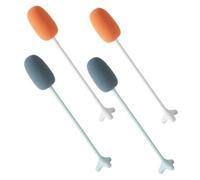 Kisangel 4 Pièces goupillon brosse à bouteille brosse à vaisselle brosse douce brosse ergonomique kit de lavage de bouteilles portable bouteille de lavage des mains portable Plastique