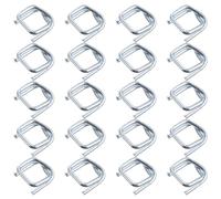 Kisangel 40 Pièces Boucle de Cerclage Métallique Galvanisé 19mm | Argenté, Installation Rapide et Résistance à Déformation, pour Emballage Temporaire et Charges Lourdes