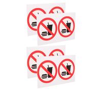 Kisangel 4pièces Autocollants Interdiction de Manger ou Boire Pvc pour Porte Fenêtre Bureau Commerce Règlement Interne sans Alcool sans Nourriture Interdit Alimentation Panneau Adhésif