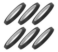 Kisangel 6 Rouleaux Ruban Adhésif Isolant Pet Noir Haute Température pour Tableau Blanc et Transformateurs, Bande de Marquage Fine Adhésif Puissant, 6 Rouleaux pour Usage Scolaire et