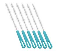 Kisangel 6pcs Nettoyeur de Tubes en Acier Inoxydable Brosse Nylon, Forte Puissance de Nettoyage, Design Trou Suspendu, pour Pailles et Tiges de Lotus