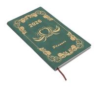 Kisangel Agenda Hebdomadaire A6 2026 Vert en Pu et Papier Planification Mensuelle, Structure 365 Jours, Design Élégant pour Professionnels et Voyages