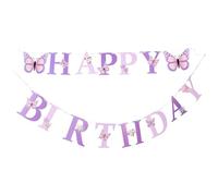 Kisangel Bannière pour Anniversaire en Papier Pourpre, Installation Facile, Décor Unique et Beau, pour Mariages et Toutes Fêtes