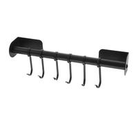 Kisangel Barre Cuisine Murale en Acier au Carbone 6 Crochets sans Perçage, Support Polyvalent pour Ustensiles, Cuisine et Chambre
