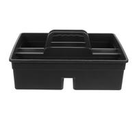 Kisangel Boîte à Outils de Nettoyage en PP, Panier à Main à 3 Compartiments | Organisateur Plastique Poignée Centrale, Fond Plat et Côtés Droits, pour Sprays et Fournitures, Usage Maison