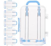 Kisangel Boîtes à Dragées Mini Valise Bleu 6pcs en Ps, Boîte à Bonbons Élégante et Pratique pour Fête D'anniversaire ou Mariage, Design Minimaliste et Fonction Double