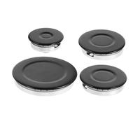 Kisangel Chapeaux de Brûleur à Gaz Noirs en Aluminium et Fer pour Cuisinière Multifonctionnelle à Combustion Haute Efficacité, Compatibles Plusieurs Brûleurs, Accessoire pour Plaque