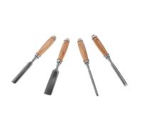 Kisangel Ciseaux bois 4 pièces pour restauration de meubles, acier 6/12/18/24mm, ensemble semi-circulaire pour débutants en gravure et façonnage