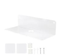 Kisangel Étagère Murale Flottante Acrylique sans Perçage, Transparente | Légère et Étanche, Adaptée aux Pièces Humides, Murale pour Chambre, Bureau, Rangement Discret