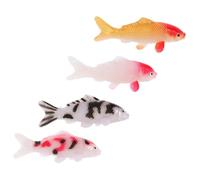Kisangel Figurines de Poissons Imitation Koi 4pcs en PVC Résistantes la Décoloration et Légères pour Décoration Réaliste de Jardin Féerique ou Aquarium