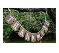 Kisangel Guirlande et Fête Élégante pour Décoration Cérémonie de Mariage 9 Fanions Corde Marron en Papier Kraft Vintage