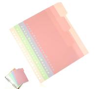 Kisangel Intercalaires de classeur esthétique en PP couleur rose - lot de 4 pour rangement fournitures scolaires et usage avec organisation facile et feuilles mobiles