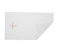 Kisangel Linge de Communion brodé en Lin Blanc avec Bordure décorative pour liturgie et cérémonies religieuses - Nappe d'autel pour Messes et Communions