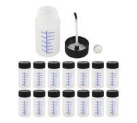 Kisangel Lot de 15 flacons de retouche peinture avec couvercles, bille de mélange et pinceau applicateur - Contenant de 60 ml de liquide pour projets automobiles, de réparation automobile et de